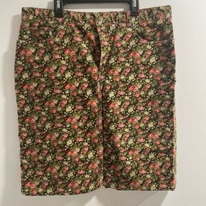 Jones NY cute Cottagecore corduroy soft ditzy floral print pencil skirt
